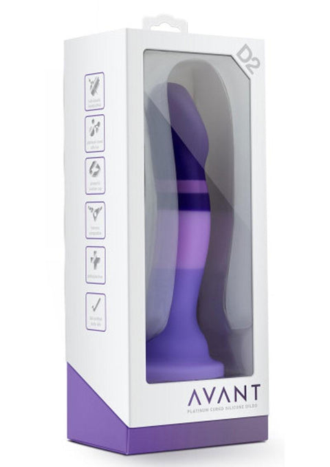 Avant D2 Purple Rain Silicone Dildo - Multicolor/Purple - 8in