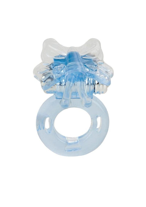 Basic Essentials Butterfly Enhancer Vibrating Cock Ring with Clitoral Stimulation - 0