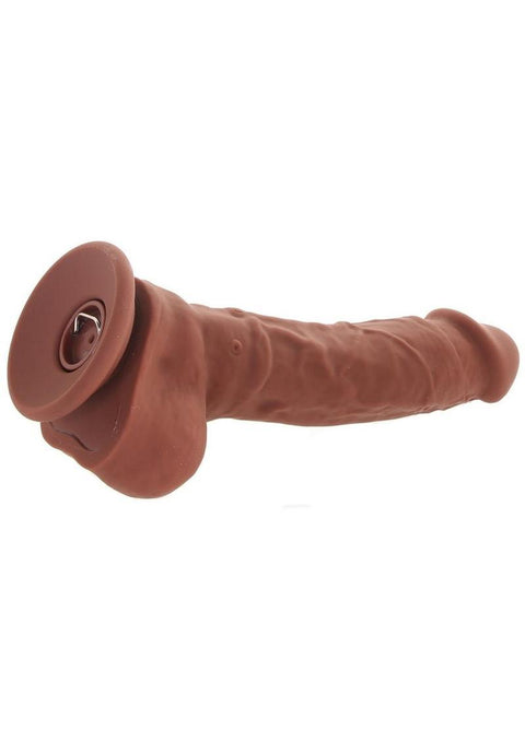 Big Shot Rechargeable Silicone Vibrating Squirting Dong with Balls - 0