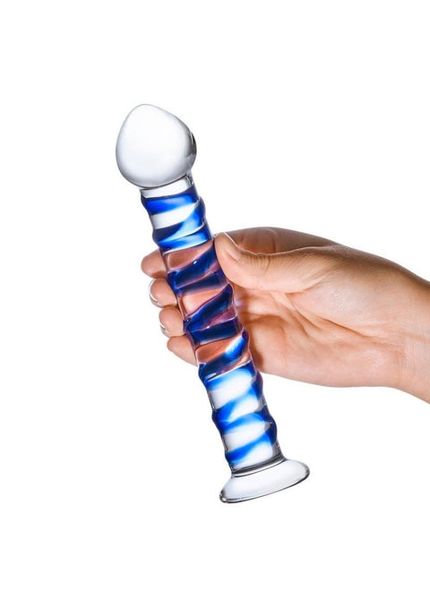 Glas Blue Spiral Glass Dildo - 0