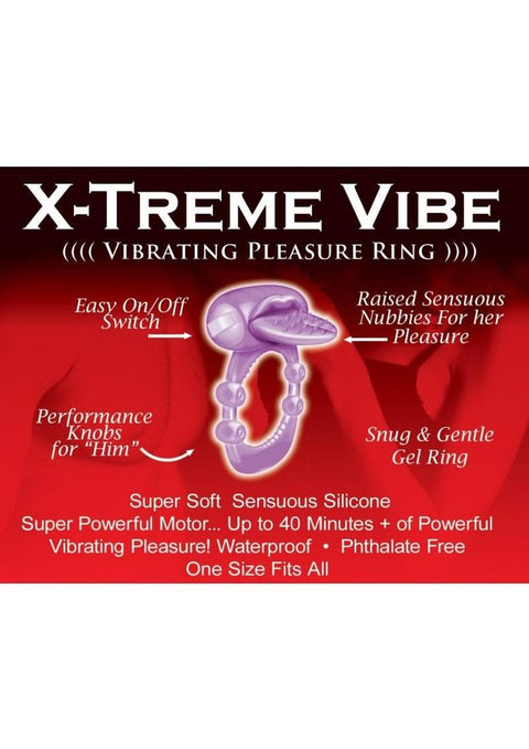 Nubbie Tongue Vibrating Silicone Cock Ring Waterproof - 0