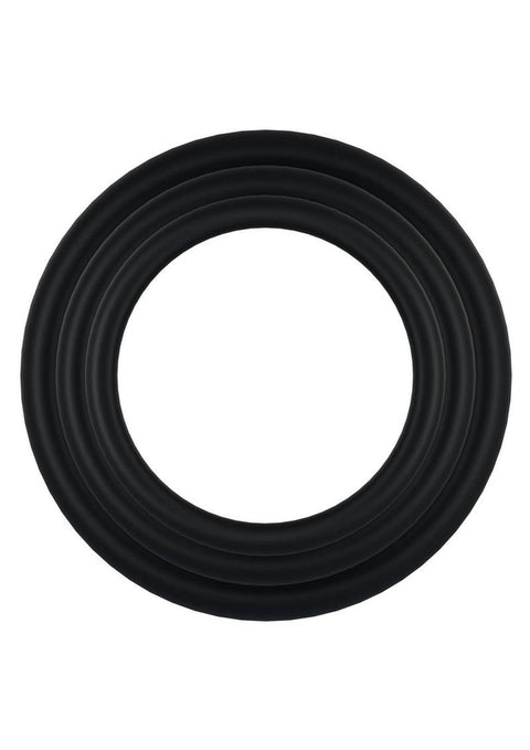 Rock Solid Tri-Pack Rubber Gasket Cock Ring - Black
