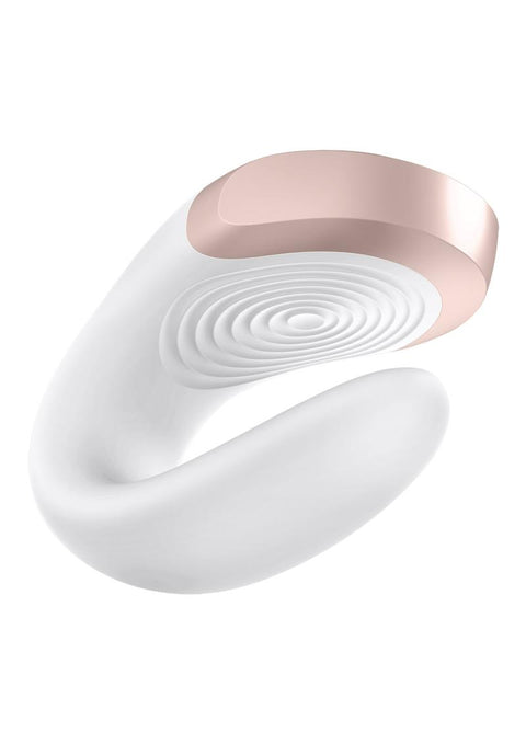 Satisfyer Double Love Silicone Rechargeable Dual Vibrator with Remote Control - White
