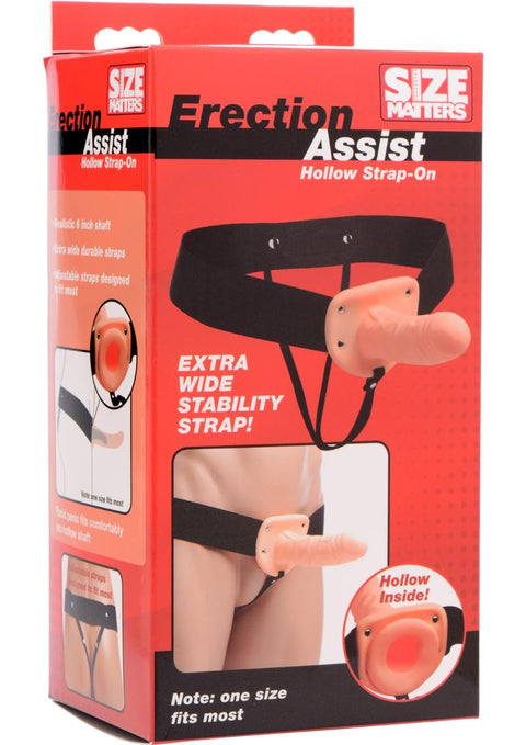 Size Matters Erection Assist Hollow Strap-On - Flesh/Vanilla