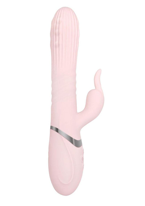 Adam and Eve - Eve's Thrusting Rabbit with Orgasmic Beads Rechargeable Silicone Vibrator - Pink