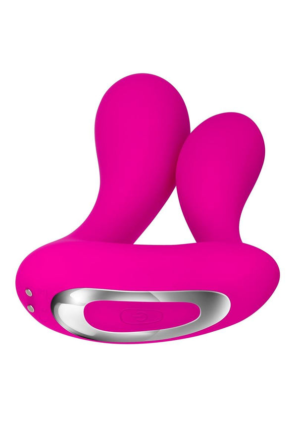 Adam and Eve Silicone Rechargeable Dual Entry Vibrator with Remote Control - 3