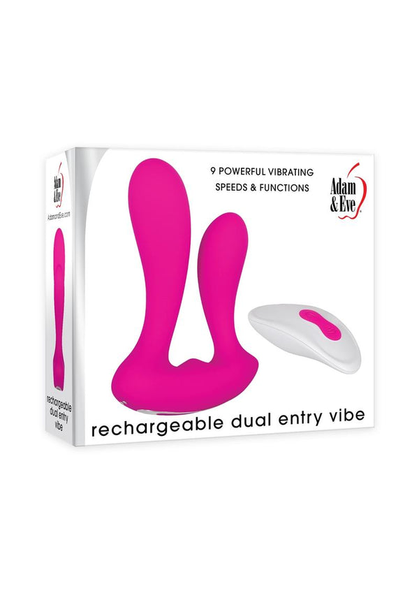 Adam and Eve Silicone Rechargeable Dual Entry Vibrator with Remote Control - 2