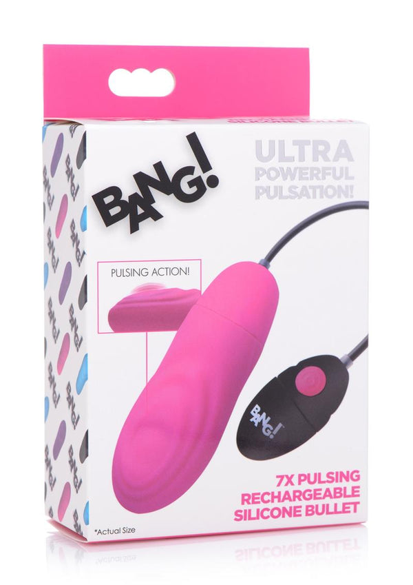 Bang! 7x Pulsing Rechargeable Silicone Bullet Vibrator - 10