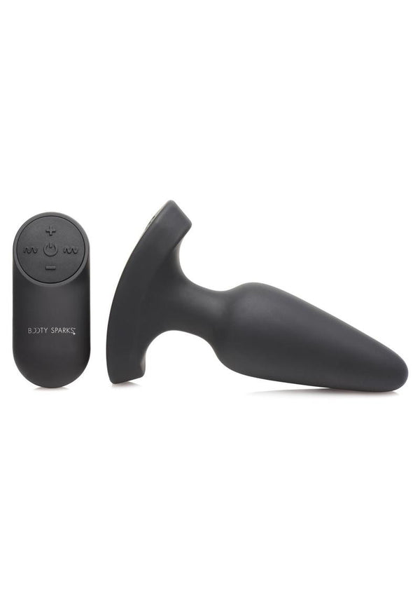 Booty Sparks Laser F... Me Rechargeable Silicone Anal Plug with Remote Control - Medium - Black with Red Light - 1