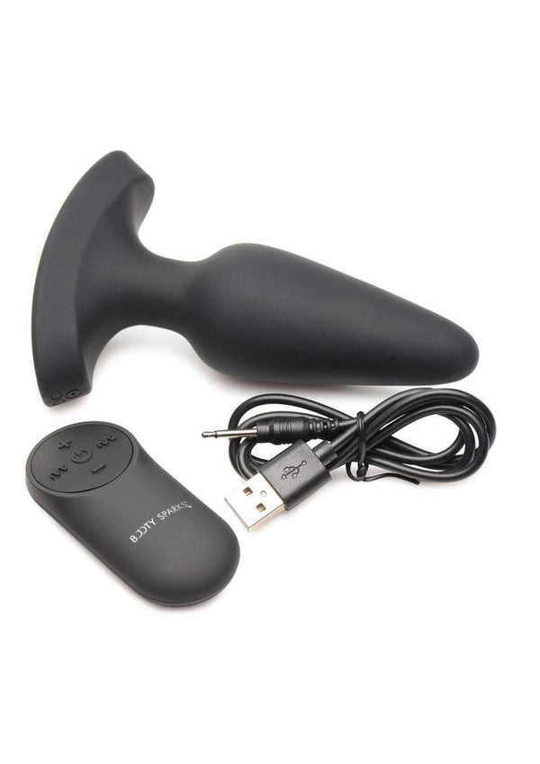 Booty Sparks Laser F... Me Rechargeable Silicone Anal Plug with Remote Control - Medium - Black with Red Light - 3