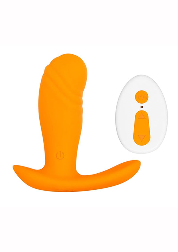 Creamsicle Silicone Rechargeable Wearable Vibrator with Remote Control - 1