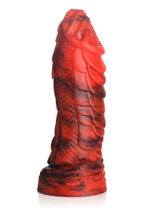 Creature Cocks Fire Dragon Scaly Silicone Dildo - Black/Red