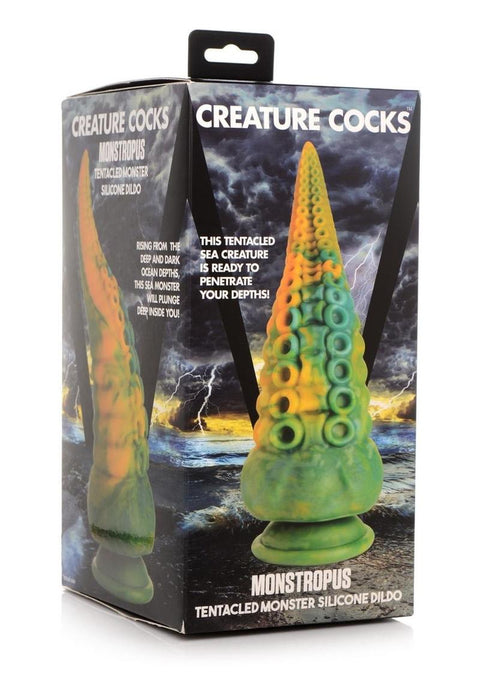 Creature Cocks Monstropus Tentacled Monster Silicone Dildo - Blue/Green/Yellow