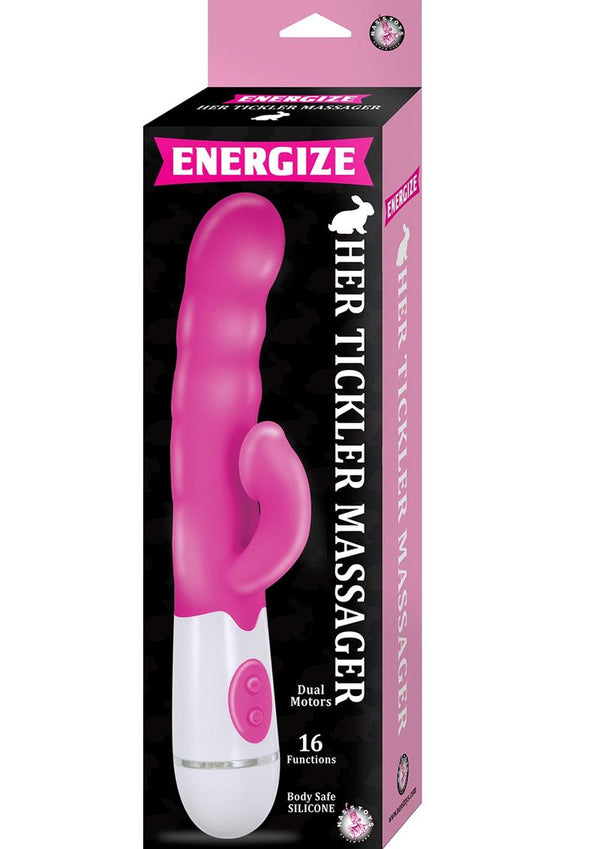 Energize Her Tickler Rabbit Massager Dual Motors Silicone Vibrator - 2