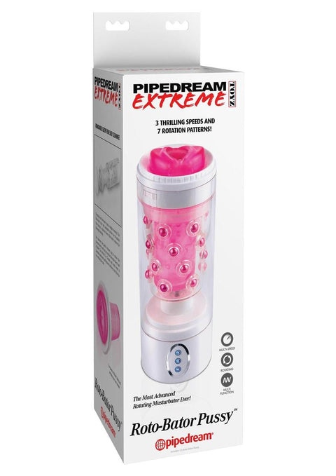 Pipedream Extreme Toyz Roto-Bator Pussy Masturbator - Pussy - Pink/White