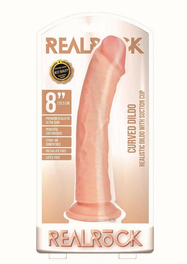 Realrock Curved Realistic Dildo with Suction Cup - 18