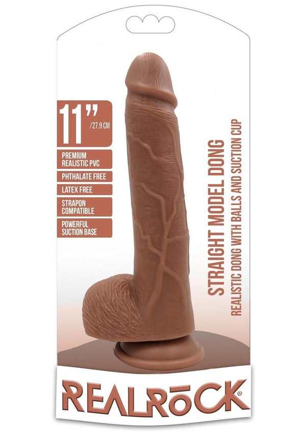 Realrock Straight Realistic Dildo with Balls and Suction Cup - 2