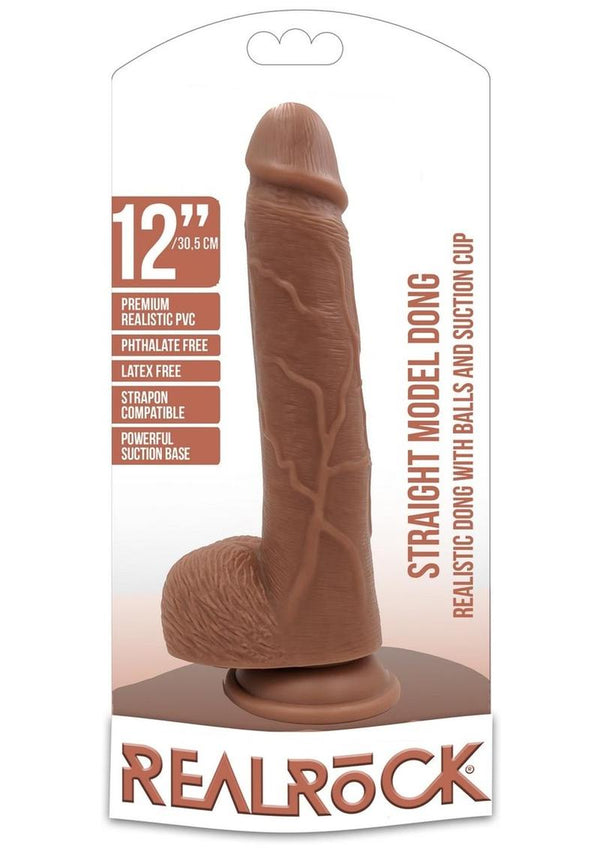 Realrock Straight Realistic Dildo with Balls and Suction Cup - 3