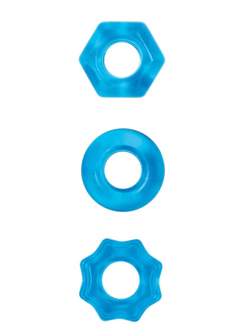 Renegade Chubbies Super Stretchable Cock Rings - Blue - Set Of 3