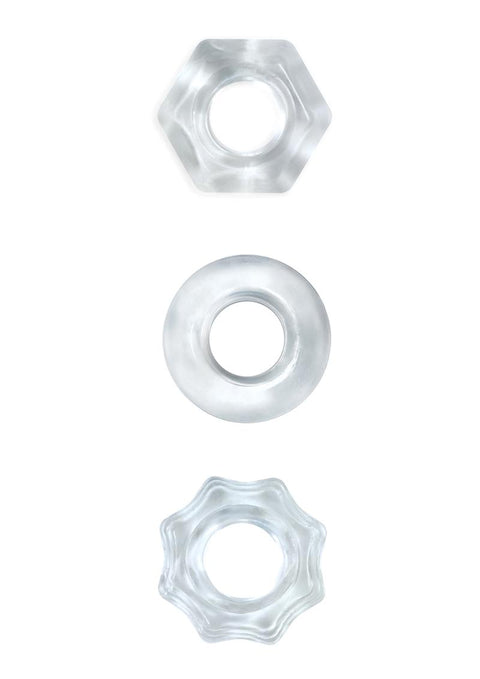 Renegade Chubbies Super Stretchable Cock Rings - Clear - Set Of 3