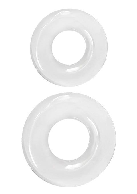 Renegade Double Stack Super Stretchable Cock Rings - Clear - Set Of 2