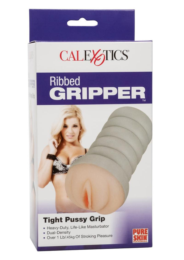 Ribbed Gripper Dual Density Textured Masturbator - Pussy - 2