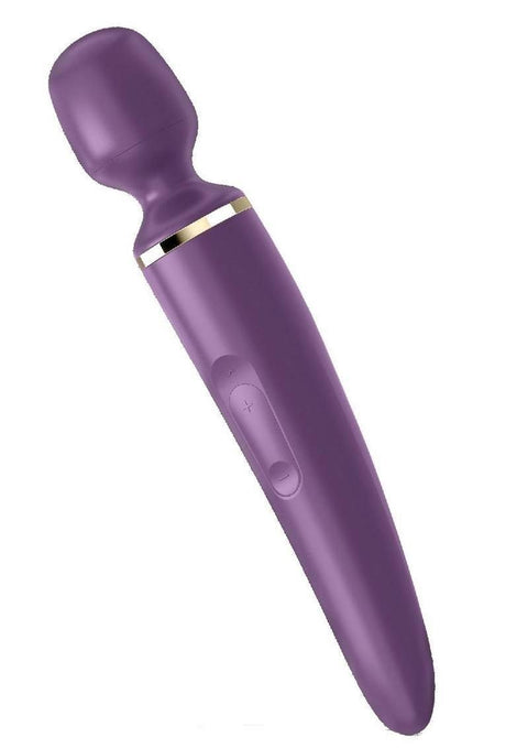 Satisfyer Wand-Er Woman USB Rechargeable Silicone Massager - Gold/Purple - 13in