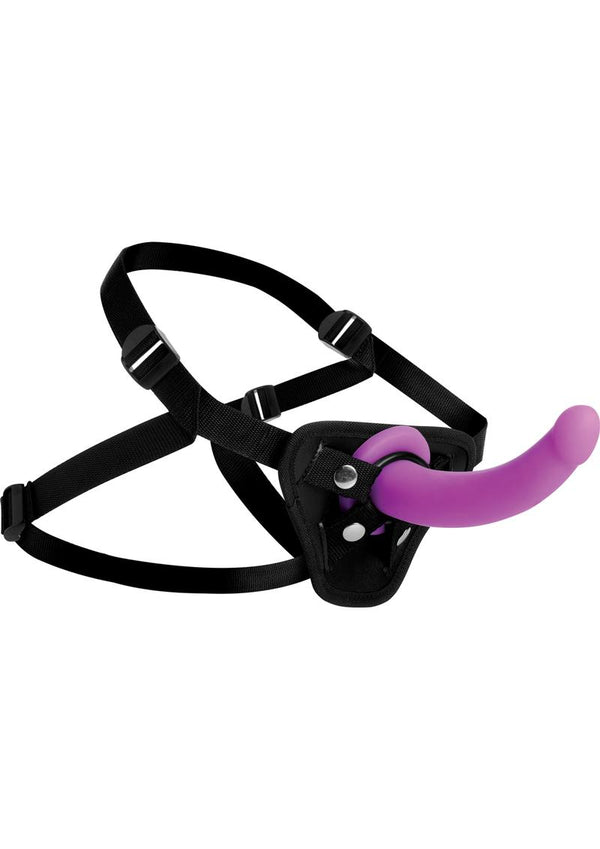 Strap U Navigator Silicone G-Spot 7in Dildo with Harness - 1