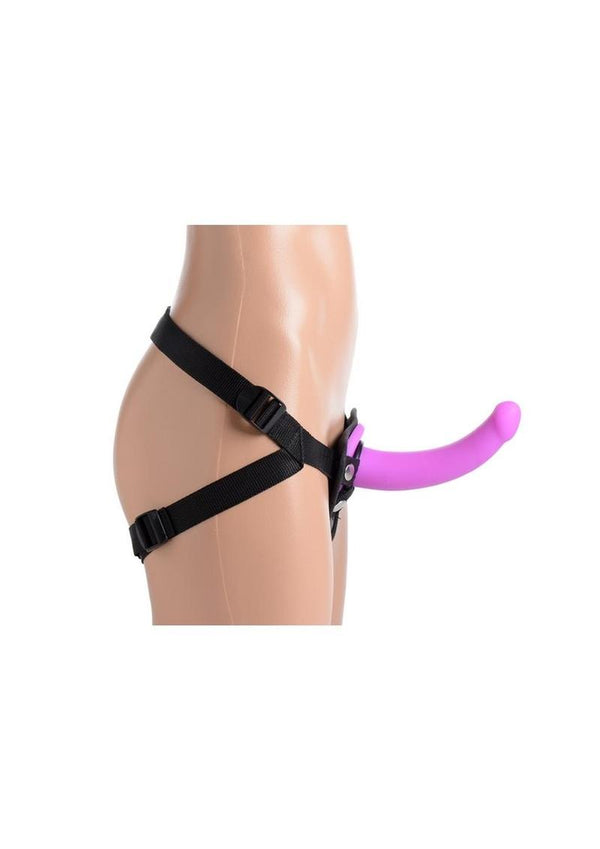 Strap U Navigator Silicone G-Spot 7in Dildo with Harness - 3