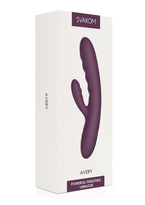 Svakom Avery Silicone Dual Stimulating Rechargeable Vibrator - Purple/Violet